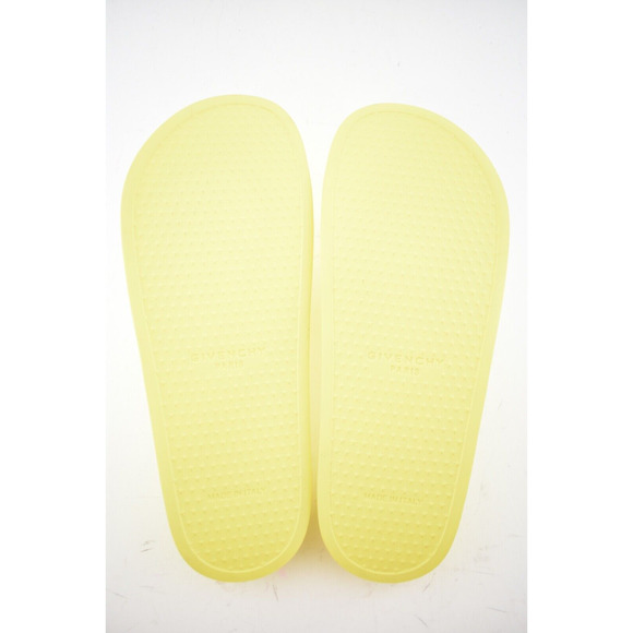 Givenchy Mens Pool Flat Fluo Neon Yellow PVC Rubber Sandal Slide Slip On 43 10